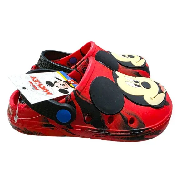 Disney Toddler Clogs Mickey Mouse Red Unisex Size 5/6 & 9/10 Back Swivel Strap - Picture 4 of 8